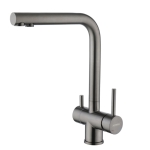 Смеситель для кухни Fmark FS1362Q. графит с подключением фильтра питьевой воды (6)