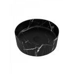 Раковина накладная Watersense Paula D37 W00772 370х370х130 мм мрамор черный матовый