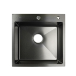 Мойка для кухни врезная G.lauf GL-5050MG графит из нержавеющей стали, 50*50 см без сифона