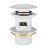 Донный клапан для раковины BELZ BX01-8, с переливом, белый 1/4