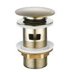 Донный клапан для раковины BELZ BX01-5, с переливом, брашированное золото 1/4