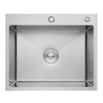 Мойка для кухни врезная OUTE T76050L сатин из нержавеющей стали, 60*50 см с сифоном