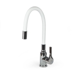 Смеситель для кухни Wasser Zimmer ZM-7781-2-768 хром, гибкий излив белый, SUS304 (12)