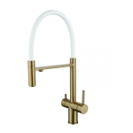 Смеситель для кухни Shevanik S178G с подключением фильтра питьевой воды, матовое золото (8)