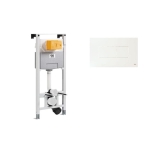 Инсталляция для подвесного унитаза OLI 879235pKA01 OLI 120 ECO Sanitarblock, с кнопкой KARISMA белая, пневматическая