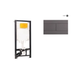 Инсталляция для подвесного унитаза OLI 886914SL04 80 ECO mechanic с кнопкой Slim серый матовый