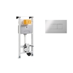 Инсталляция для подвесного унитаза OLI 879235pKA00 OLI 120 ECO Sanitarblock, с кнопкой KARISMA, хр. гл., пневматическая