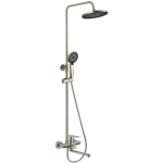 Душевая стойка Fmark FS8845-25 со смесителем, лейкой и тропическим душем, сатин