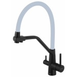 Смеситель для кухонной мойки Fmark FS0662-H04 под фильтр питьевой воды, с гибким изливом, черный под