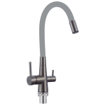 Смеситель для кухонной мойки Fmark FS1062-Q04 под фильтр питьевой воды, графит, цвет излива серый