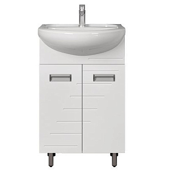 Тумба для ванной AGATA АТ55-694 Флора 55 напольная 2 двери с раковиной Исеть 55