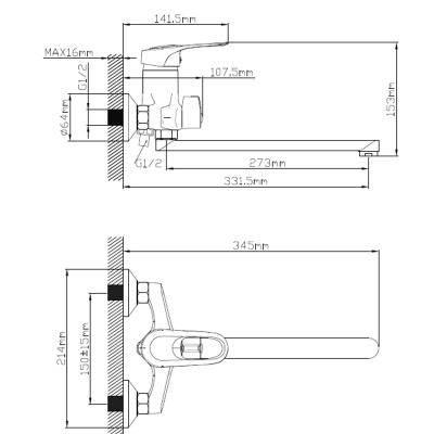 Смеситель для ванны Potato P2225