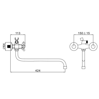 Смеситель для ванны Эверест B22-065