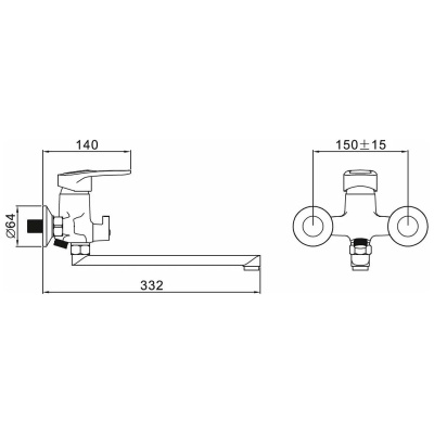 Смеситель для ванны Эверест B22-025