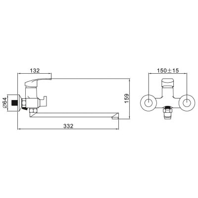 Смеситель для ванны Эверест B22-024