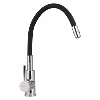 Смеситель для кухни Gross Aqua ColorFlex 3241508B с гибким изливом чёрный