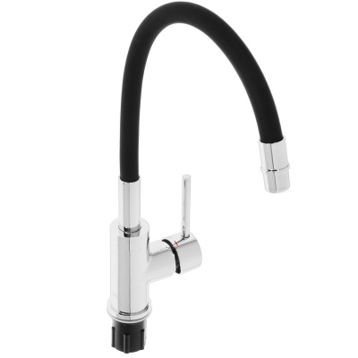 Смеситель для кухни Gross Aqua ColorFlex 3241508B с гибким изливом чёрный