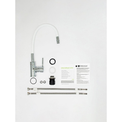Смеситель для кухни Gross Aqua ColorFlex 3241508W с гибким изливом белый