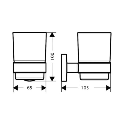 Стакан для ванной Potato P2906 стекляный настенный