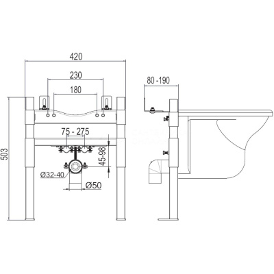 Инсталляция для биде OLI Easy 618547