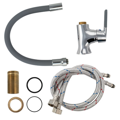 Смеситель для кухни Mak 4103 серый с гибким изливом