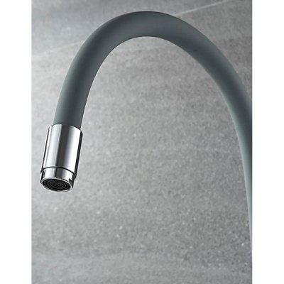 Смеситель для кухни Ledeme Rainbow L4898-9 с гибким изливом серый