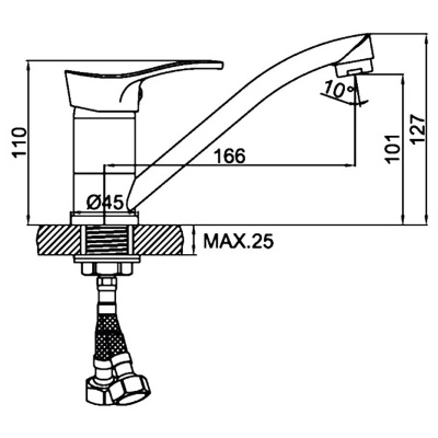 Смеситель для кухни Ledeme H14-B L4514B-2