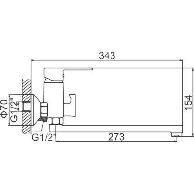 Смеситель для ванны Ledeme H10 L2210