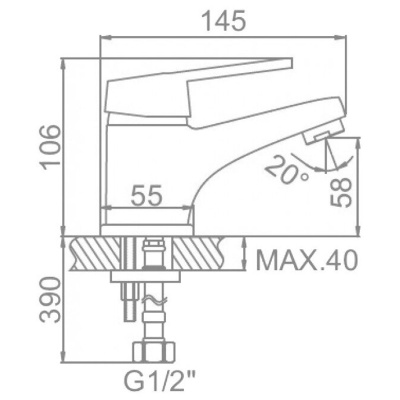 Смеситель для умывальника Ledeme H68-B L1068-B