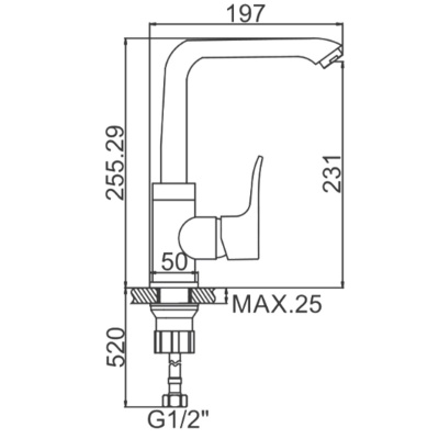 Смеситель для кухни Ledeme H34 L4034-2