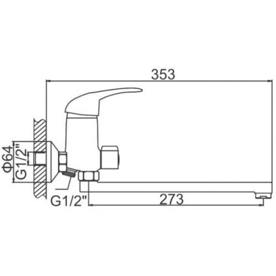 Смеситель для ванны Ledeme H02-B L2202-B