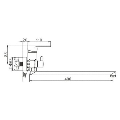 Смеситель для ванны Ledeme H66 L2266