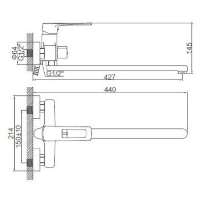 Смеситель для ванны Ledeme H67 L2267