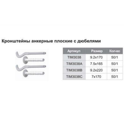 Кронштейн для радиатора TIM штырьевой TIM3038B 10*165мм