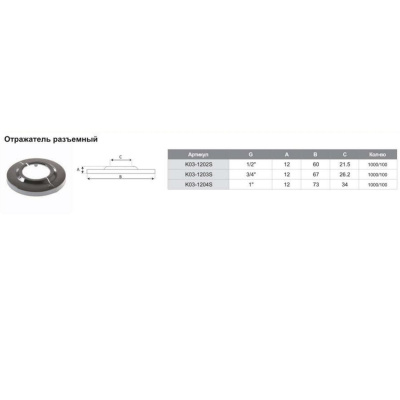 Отражатель разъемный TIM K03-1203S 3/4