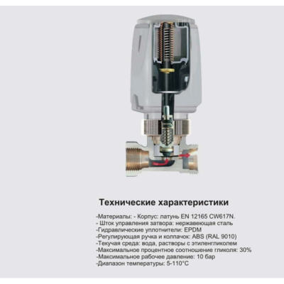 Термостатического клапан TIM c термостатической головкой для углового присоединения с системой.RVKS207.02