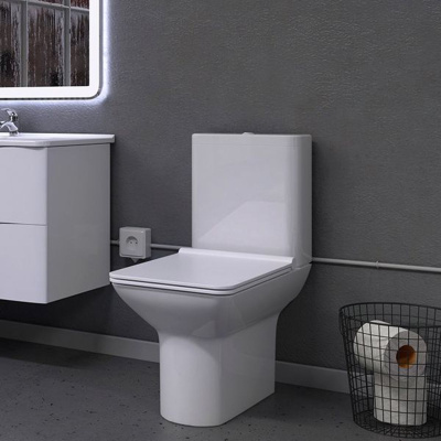 Унитаз-компакт напольный SOLE QUADRO с крышкой Soft-close безободковый