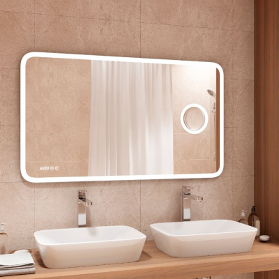 Зеркало для ванной Bliss ЗЛП463 1200х800 LED подсветка сенсорный выключатель с увеличительной линзой