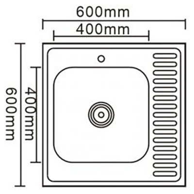 Мойка для кухни накладная LEDEME L96060-6L из нержавеющей стали, 60*60 см без сифона