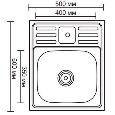 Мойка для кухни накладная LEDEME L75060 из нержавеющей стали, 50*60 см без сифона