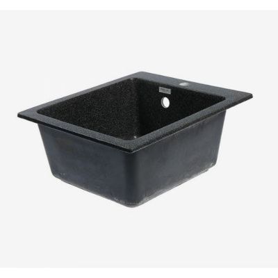 Мойка для кухни врезная BERGG Granit Линди Z8Q4 черная из литьевого мрамора, 50*42.5 см без сифона