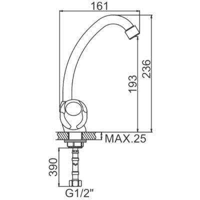 Смеситель для кухни Ledeme H26 L4126-2