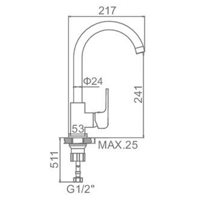 Смеситель для кухни Ledeme H44 L4044-2