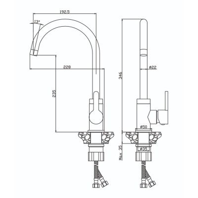 Смеситель для кухни Olive's Torres 17430TR