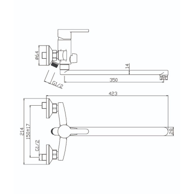 Смеситель для ванны Olive's Torres 17221TR