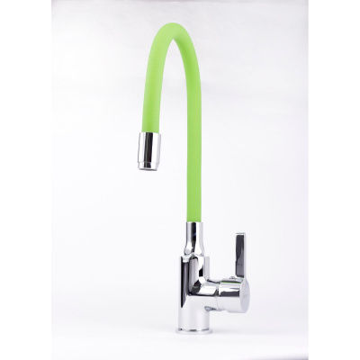 Смеситель для кухни Ledeme Rainbow L4898-5 с гибким изливом зеленый
