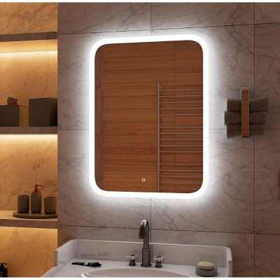 Зеркало для ванной Glamour ЗЛП243 500x700 LED подсветка сенсорный выключатель