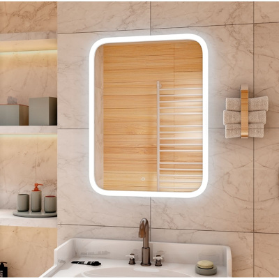 Зеркало для ванной Glamour ЗЛП243 500x700 LED подсветка сенсорный выключатель