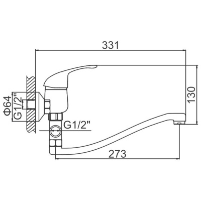 Смеситель для ванны Ledeme H29-B L2129-B