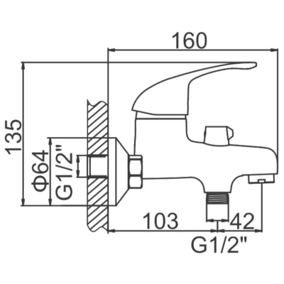 Смеситель для ванны Ledeme H29-B L3029-B